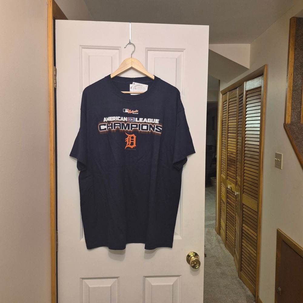 MLB Detroit Tigers American League Champions Graphic T-Shirt Men Navy 2XL XL Lot